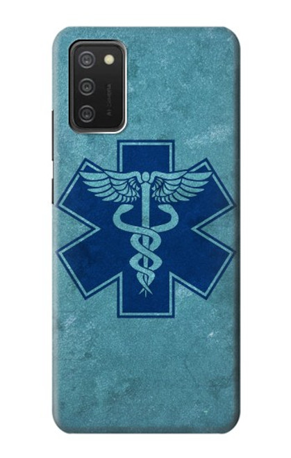 W3824 Caduceus Medical Symbol Hülle Schutzhülle Taschen und Leder Flip für Samsung Galaxy A03S