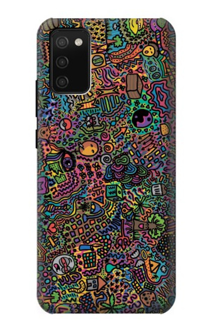 W3815 Psychedelic Art Hülle Schutzhülle Taschen und Leder Flip für Samsung Galaxy A02s, Galaxy M02s