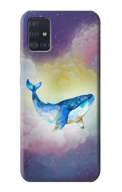 W3802 Dream Whale Pastel Fantasy Hülle Schutzhülle Taschen und Leder Flip für Samsung Galaxy A51