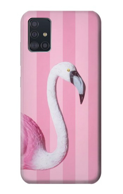 W3805 Flamingo Pink Pastel Hülle Schutzhülle Taschen und Leder Flip für Samsung Galaxy A51