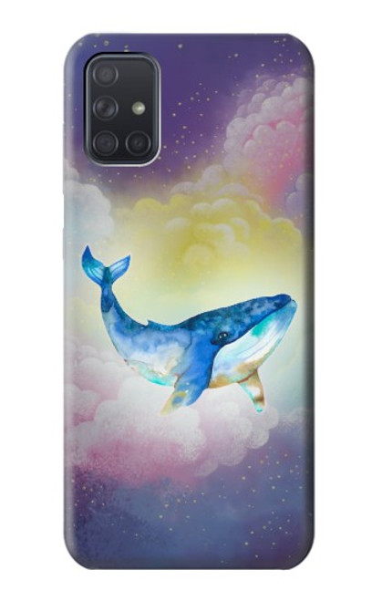 W3802 Dream Whale Pastel Fantasy Hülle Schutzhülle Taschen und Leder Flip für Samsung Galaxy A71