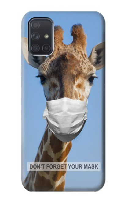 W3806 Giraffe New Normal Hülle Schutzhülle Taschen und Leder Flip für Samsung Galaxy A71