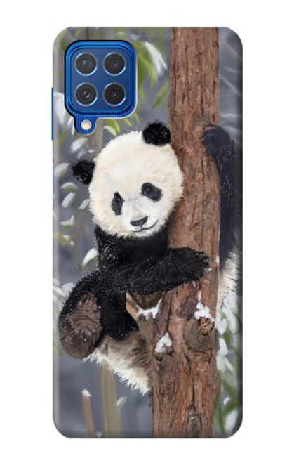 W3793 Cute Baby Panda Snow Painting Hülle Schutzhülle Taschen und Leder Flip für Samsung Galaxy M62