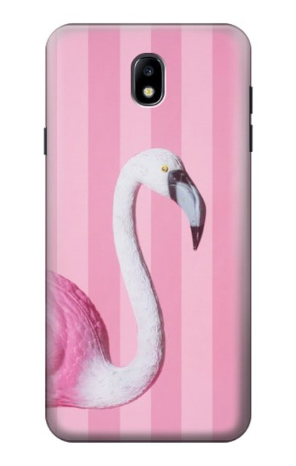 W3805 Flamingo Pink Pastel Hülle Schutzhülle Taschen und Leder Flip für Samsung Galaxy J7 (2018), J7 Aero, J7 Top, J7 Aura, J7 Crown, J7 Refine, J7 Eon, J7 V 2nd Gen, J7 Star