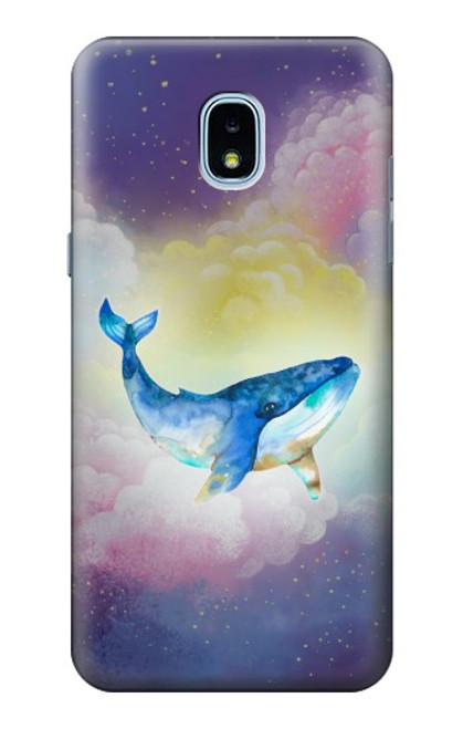 W3802 Dream Whale Pastel Fantasy Hülle Schutzhülle Taschen und Leder Flip für Samsung Galaxy J3 (2018), J3 Star, J3 V 3rd Gen, J3 Orbit, J3 Achieve, Express Prime 3, Amp Prime 3