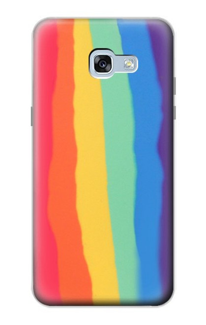 W3799 Cute Vertical Watercolor Rainbow Hülle Schutzhülle Taschen und Leder Flip für Samsung Galaxy A5 (2017)