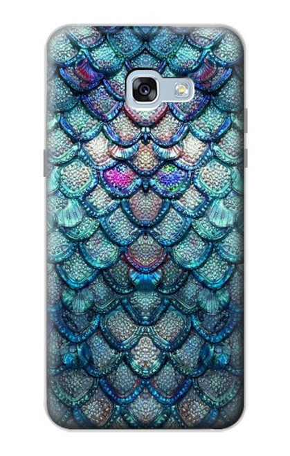 W3809 Mermaid Fish Scale Hülle Schutzhülle Taschen und Leder Flip für Samsung Galaxy A5 (2017)