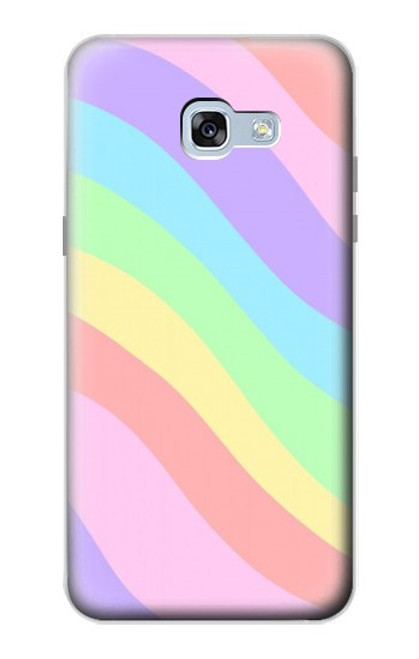 W3810 Pastel Unicorn Summer Wave Hülle Schutzhülle Taschen und Leder Flip für Samsung Galaxy A5 (2017)