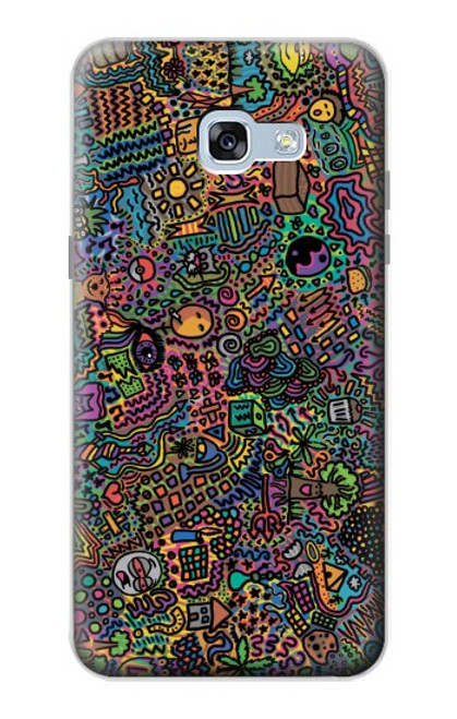 W3815 Psychedelic Art Hülle Schutzhülle Taschen und Leder Flip für Samsung Galaxy A5 (2017)