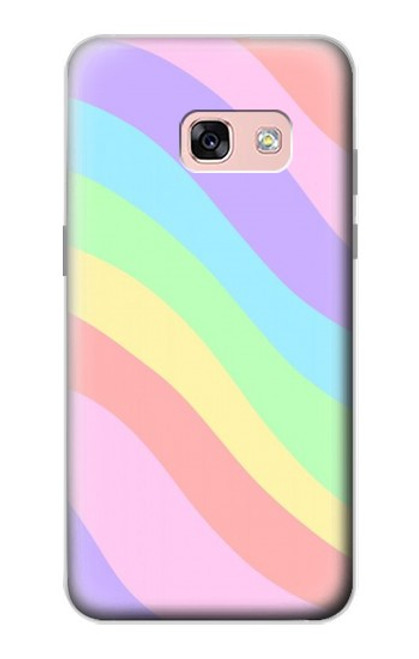 W3810 Pastel Unicorn Summer Wave Hülle Schutzhülle Taschen und Leder Flip für Samsung Galaxy A3 (2017)
