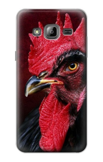 W3797 Chicken Rooster Hülle Schutzhülle Taschen und Leder Flip für Samsung Galaxy J3 (2016)