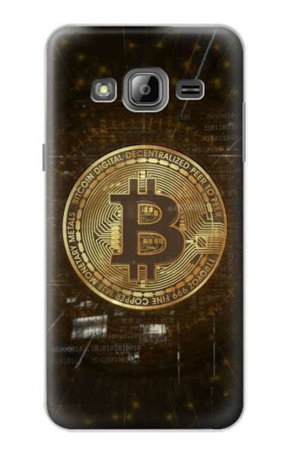 W3798 Cryptocurrency Bitcoin Hülle Schutzhülle Taschen und Leder Flip für Samsung Galaxy J3 (2016)