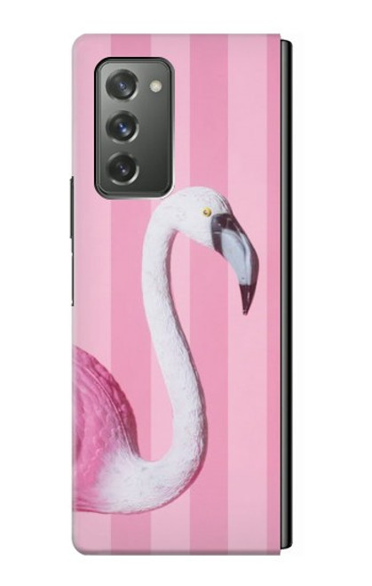 W3805 Flamingo Pink Pastel Hülle Schutzhülle Taschen Flip für Samsung Galaxy Z Fold2 5G