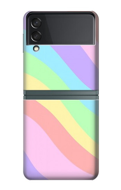 W3810 Pastel Unicorn Summer Wave Hülle Schutzhülle Taschen Flip für Samsung Galaxy Z Flip 3 5G