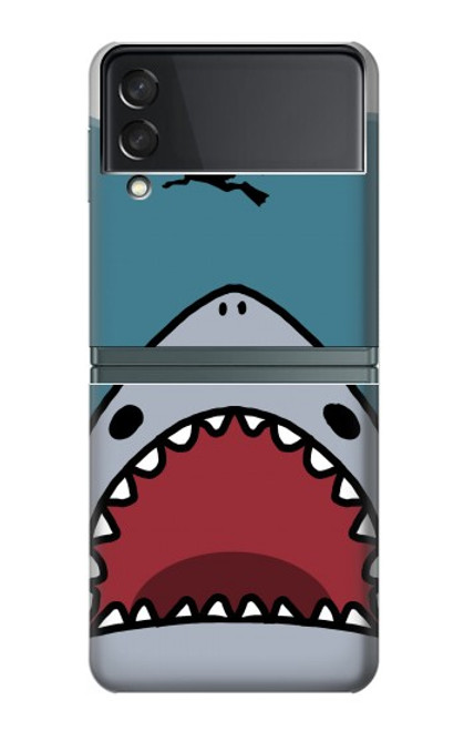 W3825 Cartoon Shark Sea Diving Hülle Schutzhülle Taschen Flip für Samsung Galaxy Z Flip 3 5G