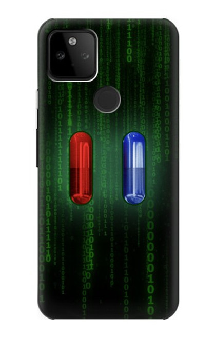 W3816 Red Pill Blue Pill Capsule Hülle Schutzhülle Taschen und Leder Flip für Google Pixel 5A 5G