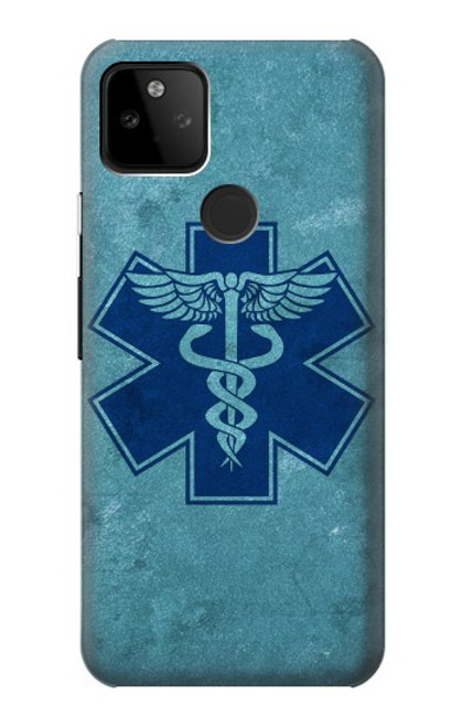 W3824 Caduceus Medical Symbol Hülle Schutzhülle Taschen und Leder Flip für Google Pixel 5A 5G