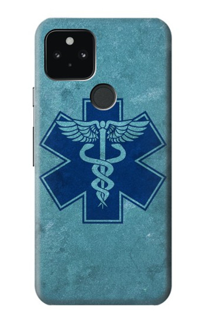 W3824 Caduceus Medical Symbol Hülle Schutzhülle Taschen und Leder Flip für Google Pixel 5
