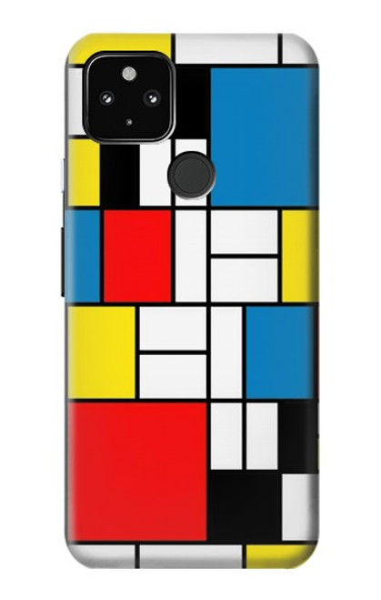 W3814 Piet Mondrian Line Art Composition Hülle Schutzhülle Taschen und Leder Flip für Google Pixel 4a 5G