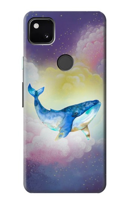 W3802 Dream Whale Pastel Fantasy Hülle Schutzhülle Taschen und Leder Flip für Google Pixel 4a