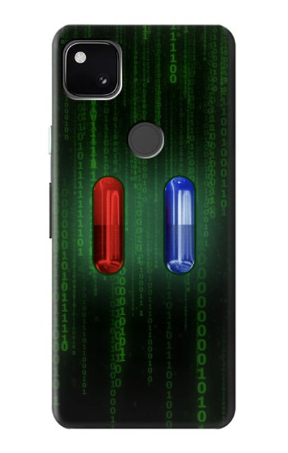 W3816 Red Pill Blue Pill Capsule Hülle Schutzhülle Taschen und Leder Flip für Google Pixel 4a