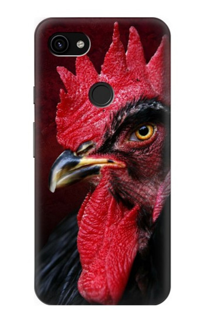 W3797 Chicken Rooster Hülle Schutzhülle Taschen und Leder Flip für Google Pixel 3a XL