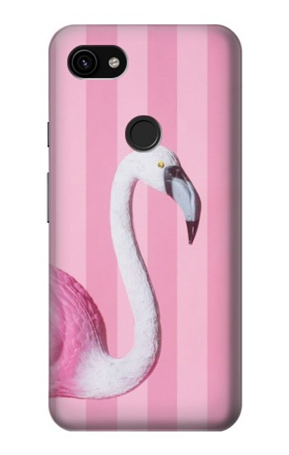 W3805 Flamingo Pink Pastel Hülle Schutzhülle Taschen und Leder Flip für Google Pixel 3a XL