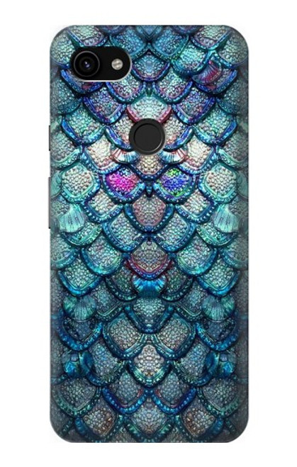 W3809 Mermaid Fish Scale Hülle Schutzhülle Taschen und Leder Flip für Google Pixel 3a XL