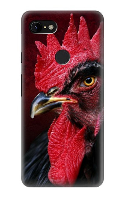 W3797 Chicken Rooster Hülle Schutzhülle Taschen und Leder Flip für Google Pixel 3 XL