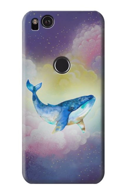 W3802 Dream Whale Pastel Fantasy Hülle Schutzhülle Taschen und Leder Flip für Google Pixel 2