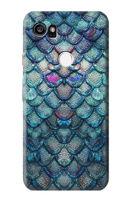 W3809 Mermaid Fish Scale Hülle Schutzhülle Taschen und Leder Flip für Google Pixel 2 XL