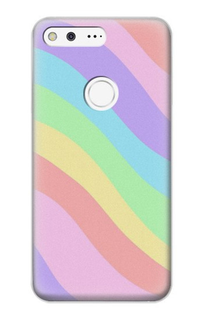 W3810 Pastel Unicorn Summer Wave Hülle Schutzhülle Taschen und Leder Flip für Google Pixel XL