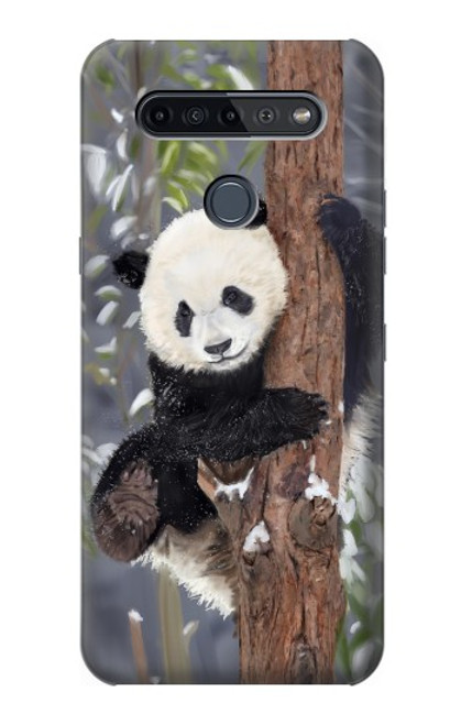W3793 Cute Baby Panda Snow Painting Hülle Schutzhülle Taschen und Leder Flip für LG K51S