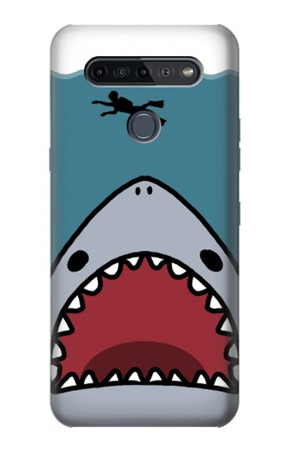 W3825 Cartoon Shark Sea Diving Hülle Schutzhülle Taschen und Leder Flip für LG K51S