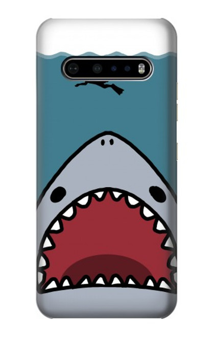 W3825 Cartoon Shark Sea Diving Hülle Schutzhülle Taschen und Leder Flip für LG V60 ThinQ 5G