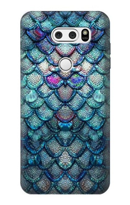 W3809 Mermaid Fish Scale Hülle Schutzhülle Taschen und Leder Flip für LG V30, LG V30 Plus, LG V30S ThinQ, LG V35, LG V35 ThinQ