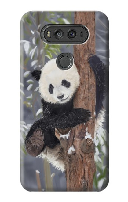 W3793 Cute Baby Panda Snow Painting Hülle Schutzhülle Taschen und Leder Flip für LG V20