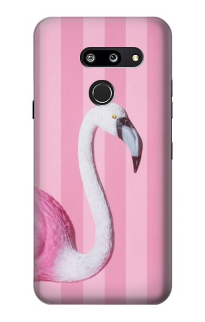 W3805 Flamingo Pink Pastel Hülle Schutzhülle Taschen und Leder Flip für LG G8 ThinQ