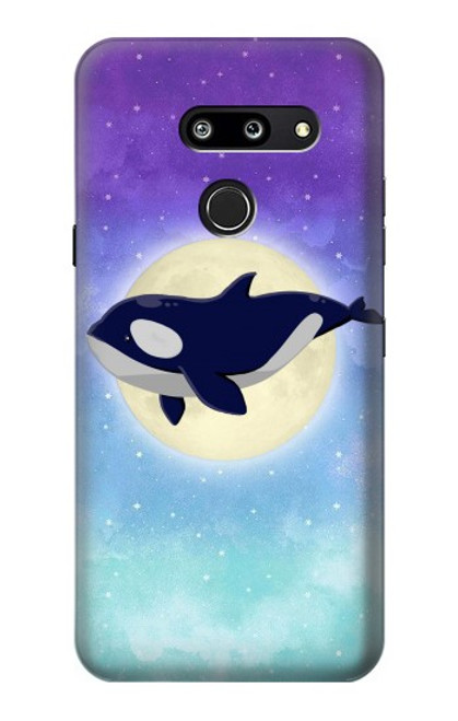 W3807 Killer Whale Orca Moon Pastel Fantasy Hülle Schutzhülle Taschen und Leder Flip für LG G8 ThinQ