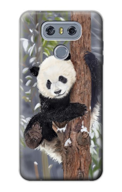 W3793 Cute Baby Panda Snow Painting Hülle Schutzhülle Taschen und Leder Flip für LG G6