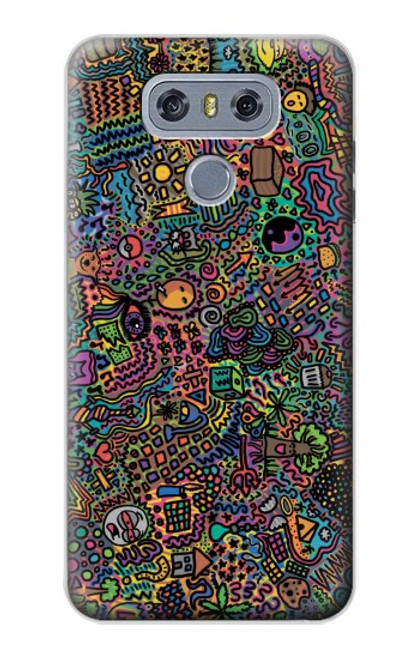 W3815 Psychedelic Art Hülle Schutzhülle Taschen und Leder Flip für LG G6