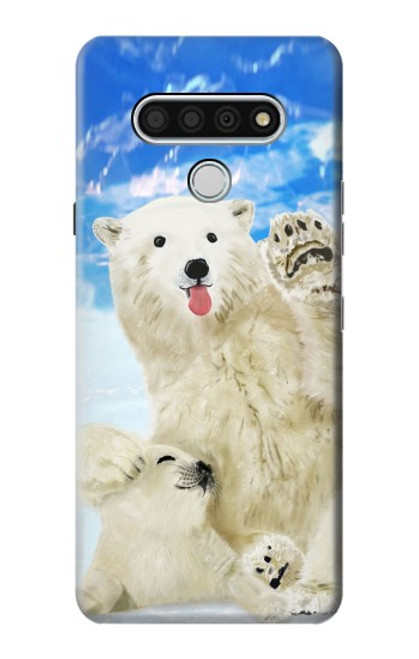 W3794 Arctic Polar Bear in Love with Seal Paint Hülle Schutzhülle Taschen und Leder Flip für LG Stylo 6