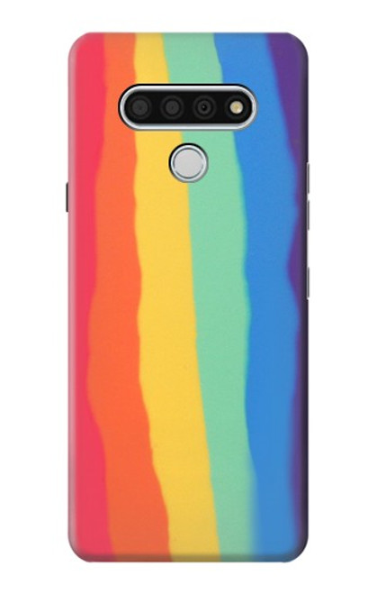 W3799 Cute Vertical Watercolor Rainbow Hülle Schutzhülle Taschen und Leder Flip für LG Stylo 6