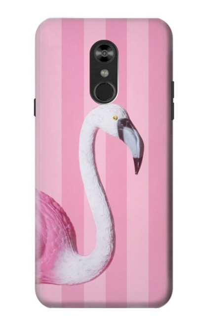 W3805 Flamingo Pink Pastel Hülle Schutzhülle Taschen und Leder Flip für LG Q Stylo 4, LG Q Stylus