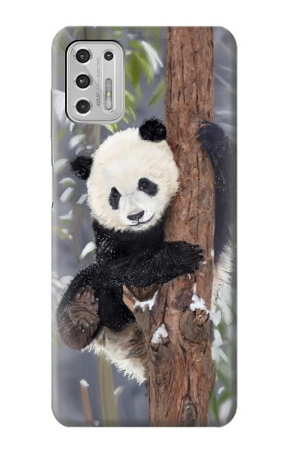 W3793 Cute Baby Panda Snow Painting Hülle Schutzhülle Taschen und Leder Flip für Motorola Moto G Stylus (2021)