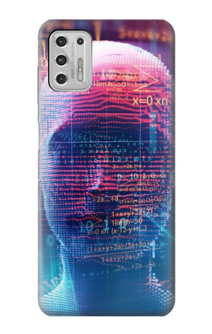 W3800 Digital Human Face Hülle Schutzhülle Taschen und Leder Flip für Motorola Moto G Stylus (2021)