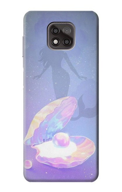 W3823 Beauty Pearl Mermaid Hülle Schutzhülle Taschen und Leder Flip für Motorola Moto G Power (2021)