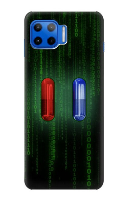 W3816 Red Pill Blue Pill Capsule Hülle Schutzhülle Taschen und Leder Flip für Motorola Moto G 5G Plus