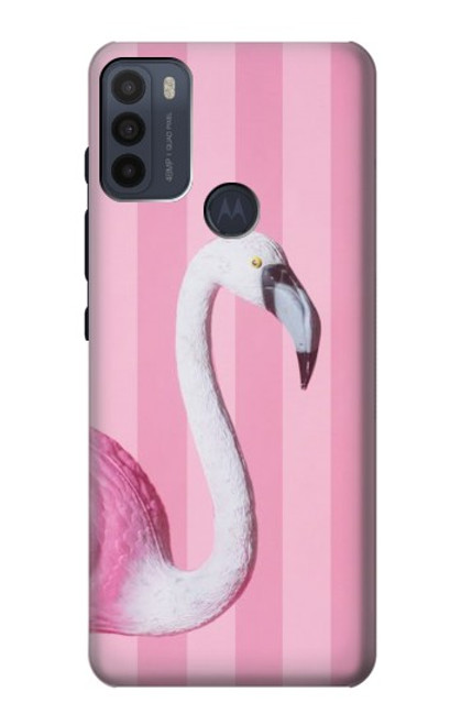 W3805 Flamingo Pink Pastel Hülle Schutzhülle Taschen und Leder Flip für Motorola Moto G50