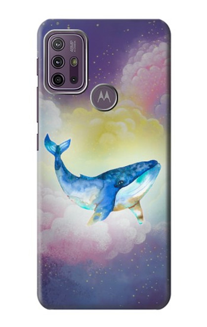 W3802 Dream Whale Pastel Fantasy Hülle Schutzhülle Taschen und Leder Flip für Motorola Moto G10 Power